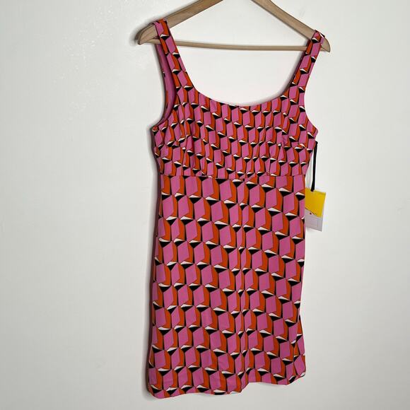 Diane Von Furstenberg x Target Womens Mini Shift Dress 4 Pink Geometric Print - Picture 3 of 12